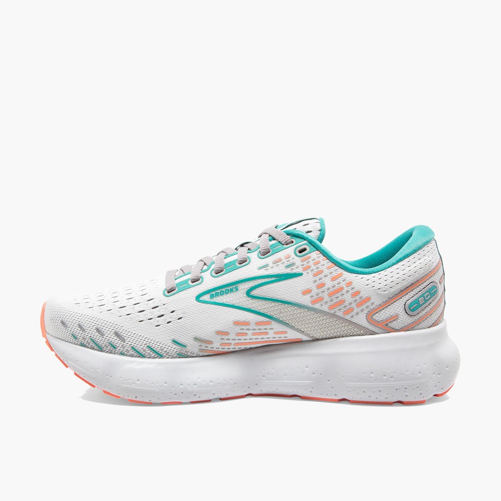 Chaussures Running Route Brooks Glycerin 20 Noir Grise Blanche Femme | IOK-0277237